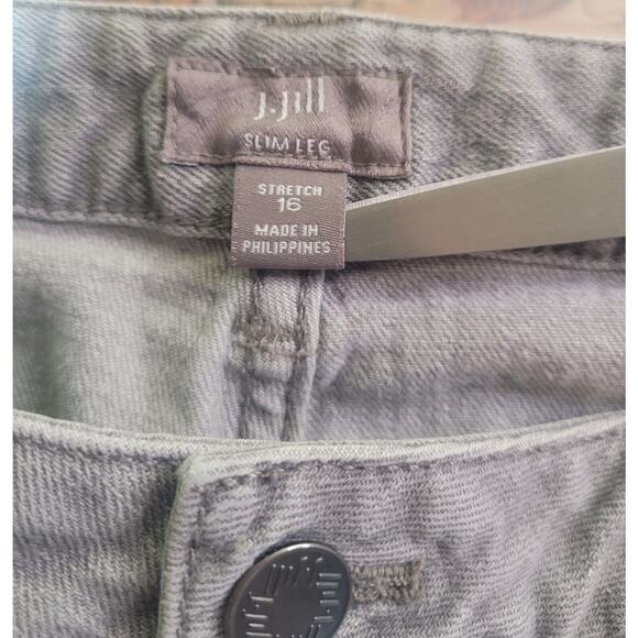 J. Jill Slim Leg Mid Rise Gray Denim Jeans Stretch Sz 16 EUC - Picture 5 of 8